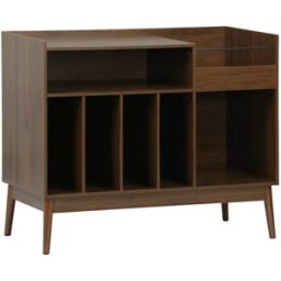 sweeek Mueble vintage de vinilo, decoración de madera