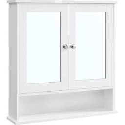 VASAGLE Armario de pared para baño de 15 x 65 x 75 cm de color blanco