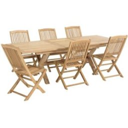 MACABANE Muebles de jardín de teca para 8/10 personas