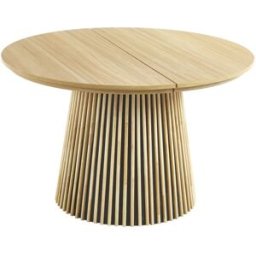Home Heavenly Mesa de comedor redonda extensible marrón de 120, 160 o 200 cm
