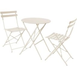 sweeek Set mesa de jardín bistró plegable de acero con 2 sillas, ø60cm,