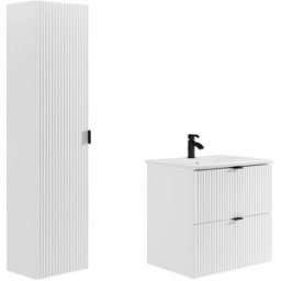 Unique Conjunto de baño madera blanco
