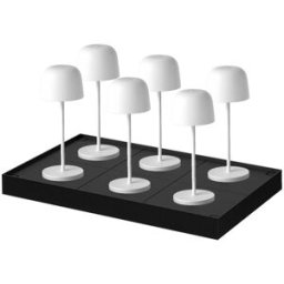 LUMISKY Juego de 6 lámparas de mesa con base blanco h28cm