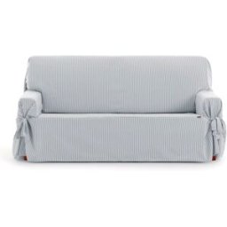 Eysa Funda de sofá dos plazas con lazos gris claro 140 - 180 cm
