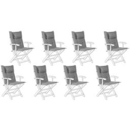 Beliani Conjunto de 8 cojines de respaldo asiento 40 x 54 cm gris