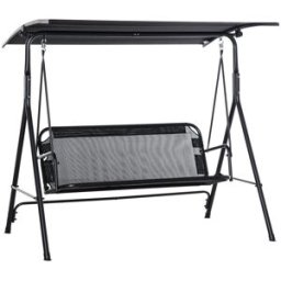 Outsunny Columpio de jardín 172x110x155 cm negro