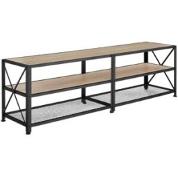 Tectake Mueble bajo para televisor, madera industrial clara, roble sonoma