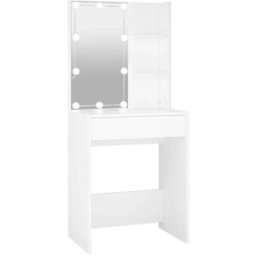 Maison Chic Tocador con led madera blanco 60x40x140 cm