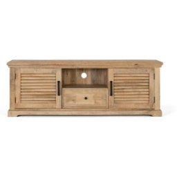 GINER Y COLOMER Mueble televisor con 2 puertas y 1 cajón en madera maciza de mango