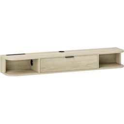 Homcom Mueble tv suspendido 120x24x16 cm madera natural