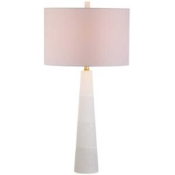 Safavieh Lampara de mesa de alabastro blanco
