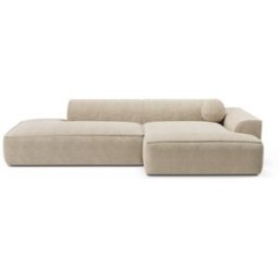 Sia Home Sofá esquinero 4 plazas terciopelo crema