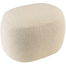 MACABANE Puf con forma de diseño n.º 2 en tejido de rizo pequeño beige