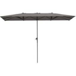 Maison Chic Sombrilla de jardín de poliéster gris 451x264x264 cm