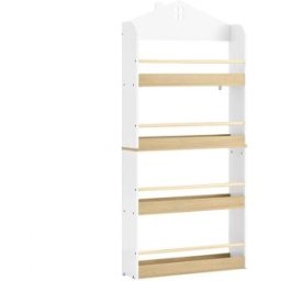 SoBuy Estantería infantil de 4 estantes blanco 60x15x130.5cm funcional