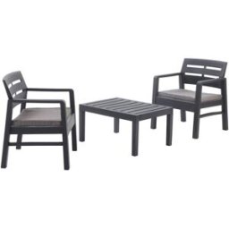 Dmora Conjunto de salón exterior antracita 63x58h74 cm