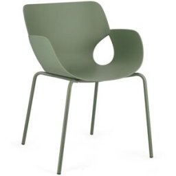 Bizzotto Juego de 2 sillas de comedor de acero y polipropileno verde
