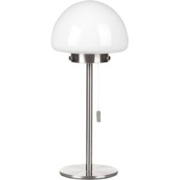 Beliani Lámpara de mesa metal plateado