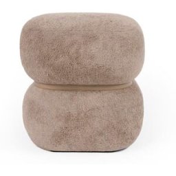 Koketto Home Puff de diseño tapizado teddy taupe.