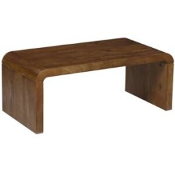 sweeek Mesa de centro rectangular de madera maciza de acacia, nogal