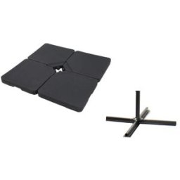NIYLO Conjunto de 4 bases de sombrilla de polipropileno negro 50x50x6 cm