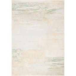 Safavieh Alfombra abstracto moderno de polipropileno blanco/oro, 155 x 229 cm