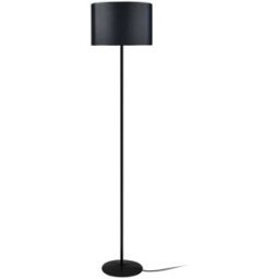 Tosel Lámpara de pie columna metal negro Pantalla negro