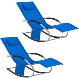 SoBuy 2x muebles de jardin mecedora silla tumbona de exterior reclinable