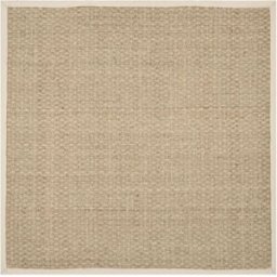 Safavieh Alfombra fibra natural de pastos marinos beige/blanco, 183 x 183 cm