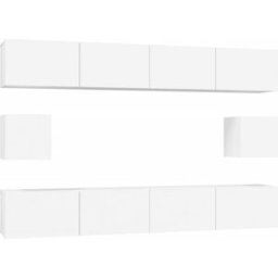 Maison Chic Set de muebles tv 6 uds madera blanco 100x30x30 cm