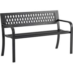 Outsunny Banco de jardín 119x50x75 cm negro