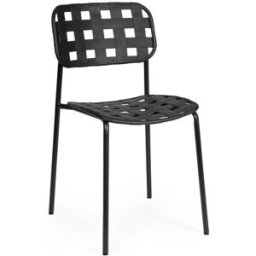 Bizzotto Conjunto de 2 sillas de acero con asiento negro