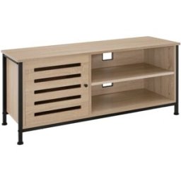 Tectake Mueble bajo para televisor 110x41,5x50,5cm, madera industrial clara