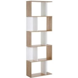Homcom Estantería librería 60x24x184.5 cm madera y blanco