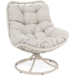 Outdoor living Silla giratoria en acero y tejido de fibra sintética, color beige