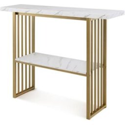 Giantex Mesa de consola moderna de 2 niveles