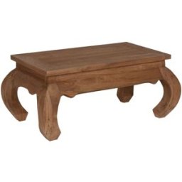 NIYLO Mesa centro en teca natural 100x60x42 cm