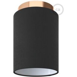 Creative Aplique de pared con pantalla negra y detalles en cobre
