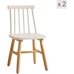 Nordlys Set 2 sillas para niños en madera blanco