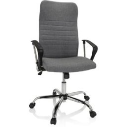 hjh OFFICE Silla home office tela gris