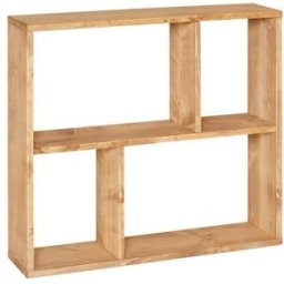 Decowood Mueble auxiliar de madera maciza en tono marrón claro