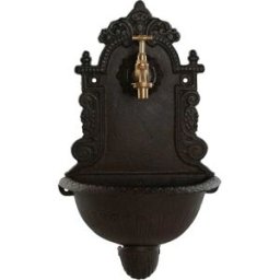 NIYLO Fuente de hierro fundido marrón de 27x12x45 cm