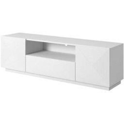 That's Write Mueble tv blanco 2 puertas 1 cajón en madera laminada 167x40 cm