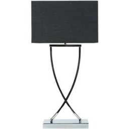 Beliani Lámpara de mesa metal negro