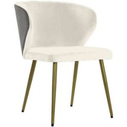 NIYLO Silla de poliéster y acero blanco 58x58x78 cm