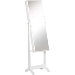 Homcom Espejo joyero 46x36.5x151.5 cm blanco