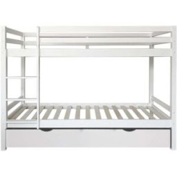 MueMue Litera + cajón almacenaje madera blanco 90x190/90x190cm