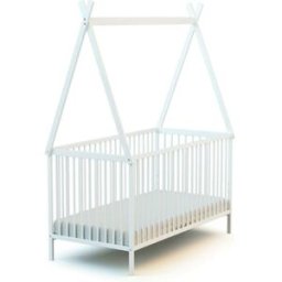 Webaby Cuna madera para bebé 70 x 140 cm con tipi - blanco