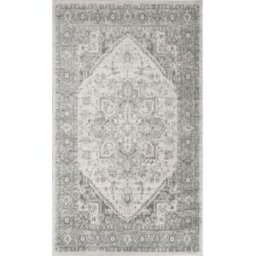 Livabliss Alfombra vintage oriental gris/blanco 80x150