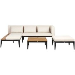 Beliani Conjunto de jardín de madera beige 3 personas